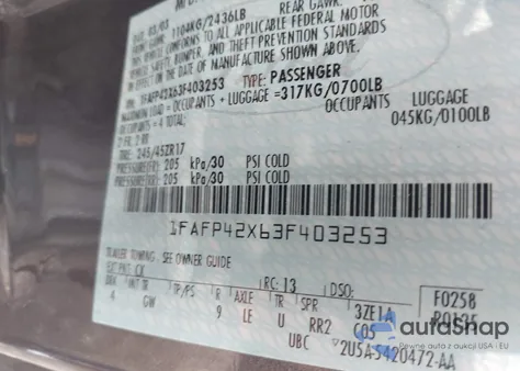 2003 Ford Mustang Gt из США, поврежденный, VIN 1FAFP42X63F403253